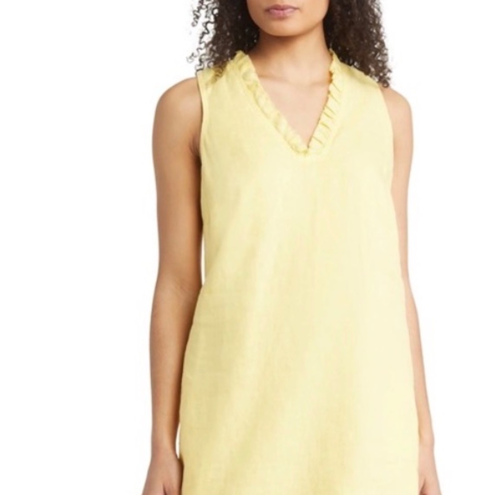 TOMMY BAHAMA TWO PALMS FREYED HEM LINEN DRESS SIZE L